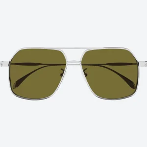 AM0372 Silver Green Sunglasses