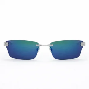 BB0487S 002 Silver Blue Mirror