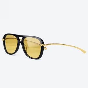 BV1391S Knot Aviator Sunglasses Black Yellow Lens