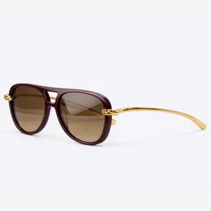 BV1391S Knot Aviator Sunglasses Burgundy