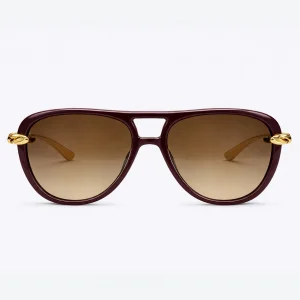 BV1391S Knot Aviator Sunglasses Burgundy