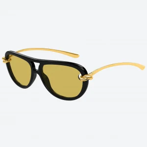 BV1418S 007 Black / Yellow Knot Aviator Sunglasses