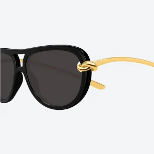 BV1418S Black Gold Aviator Sunglasses