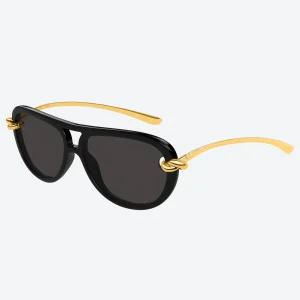 BV1418S Black Gold Aviator Sunglasses