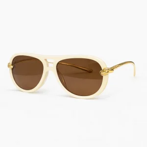 BV1418S Ivory Gold Aviator Sunglasses