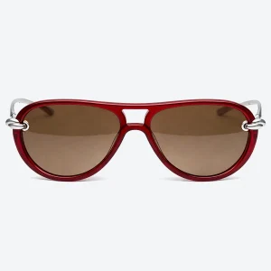 BV1418S Red / Brown Knot Aviator Sunglasses