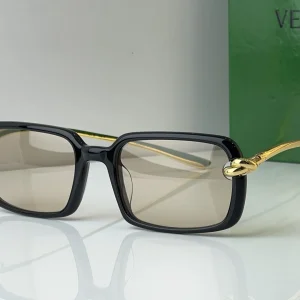 BV1419S Black Gold Brown Gradient Rectangle Sunglasses