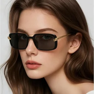 BV1419S Black Rectangle Sunglasses