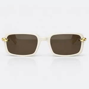 BV1419S Ivory Gold Rectangle Sunglasses