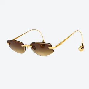 BV1698LA Gold Brown Gradient Rimless Sunglasses