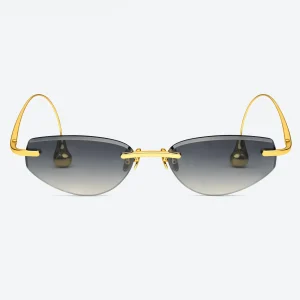 BV1698LA Gold Rimless Cat-Eye Sunglasses