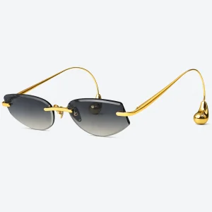 BV1698LA Gold Rimless Cat-Eye Sunglasses