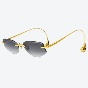 BV1698LA Gold Rimless Sunglasses