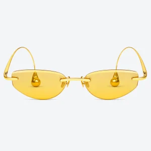BV1698LA Gold Yellow Rimless Sunglasses