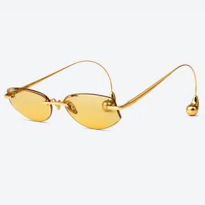 BV1698LA Gold Yellow Rimless Sunglasses