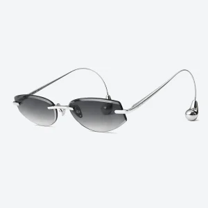 BV1698LA Silver Grey Gradient Rimless Sunglasses