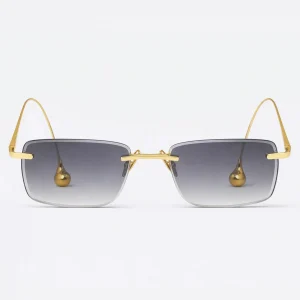 BV1699LA Gold Grey Rimless Sunglasses