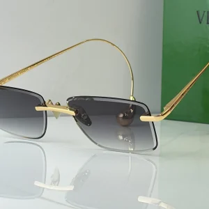 BV1699LA Gold Grey Rimless Sunglasses