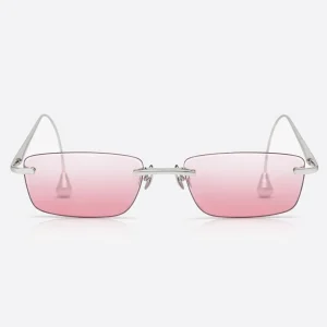 BV1699LA Silver Pink Gradient Rimless Sunglasses