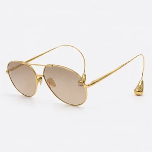 BV1701LA Gold Beige Aviator Sunglasses
