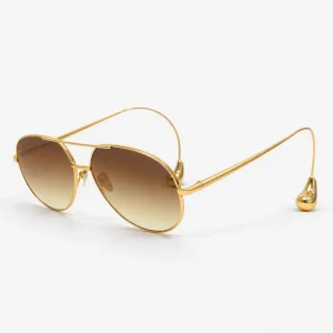 BV1701LA Gold Brown Gradient Aviator Sunglasses