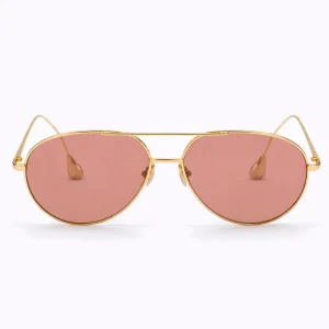 BV1701LA Gold Pink Aviator Sunglasses