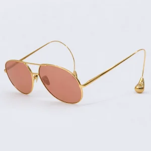 BV1701LA Gold Pink Aviator Sunglasses