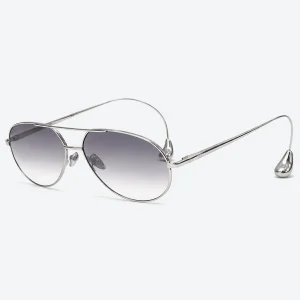 BV1701LA Silver Aviator Sunglasses
