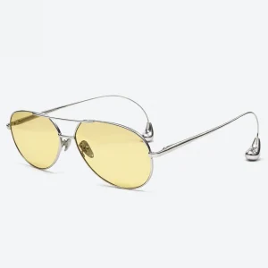 BV1701LA Silver Yellow Aviator Sunglasses