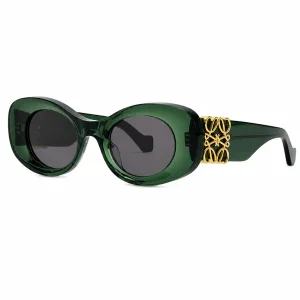 Beveled Oval Maxi Anagram Sunglasses Dark Green