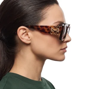Beveled Square Maxi Anagram Sunglasses Havana