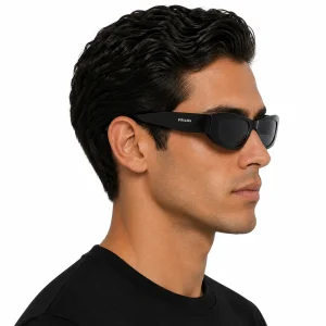 Black Eyewear Angular-Frame Sunglasses