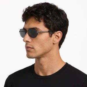 Black PR A54S Pilot-Frame Sunglasses