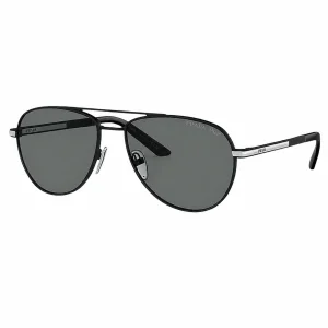 Black PR A54S Pilot-Frame Sunglasses