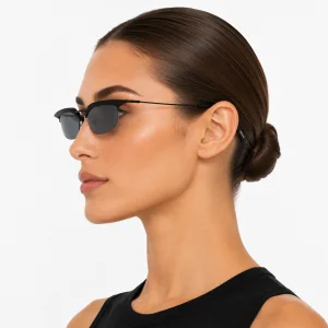Black Runway Sunglasses – Retro Browline Frame