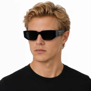 Black Sunglasses with Signature Triangle Logo