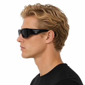 Black Sunglasses with Signature Triangle Logo