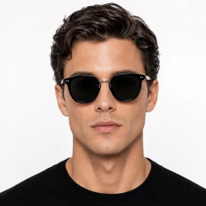 Chic Rounded Sunglasses – Black Lenses