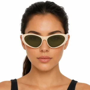 Front Lenses Cat-Eye Sunglasses Milky Ivory