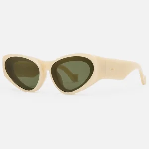 Front Lenses Cat-Eye Sunglasses Milky Ivory