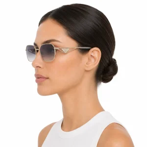 Gold Triangle Logo Sunglasses – Gradient Lenses