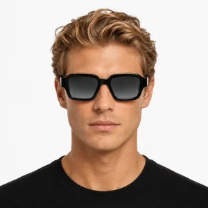 Hexagonal Sunglasses – Black Frame
