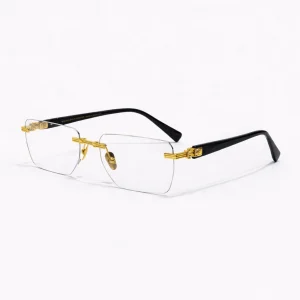 Pierre BPX-150C-53 Rimless Optical Glasses Gold Black