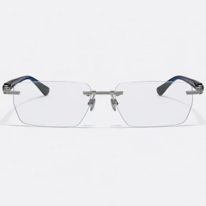 Pierre BPX-150C-53 Rimless Optical Glasses Silver Blue