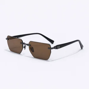 Pierre BPX-150C-53 Rimless Sunglasses Black Brown