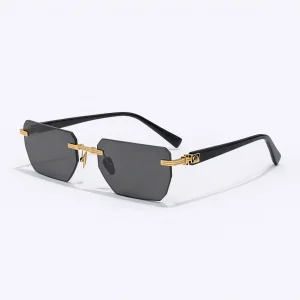 Pierre BPX-150C-53 Rimless Sunglasses Gold Black
