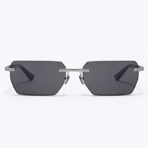 Pierre BPX-150C-53 Rimless Sunglasses Silver Blue