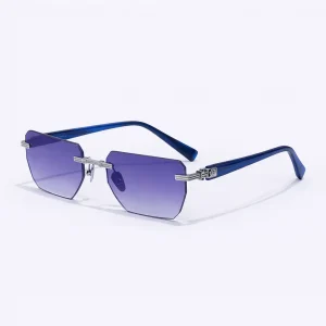 Pierre BPX-150C-53 Rimless Sunglasses Silver Purple