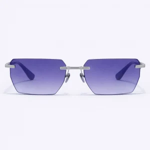 Pierre BPX-150C-53 Rimless Sunglasses Silver Purple