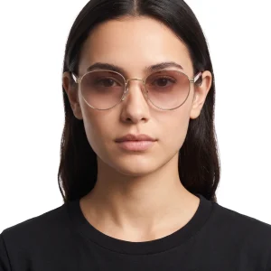 Pink Sunglasses with Iconic Metal Plaque